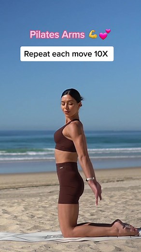 4 moves to wake up your arms! 💪#pilates #pilatesarms #pilatesworkout #fypシ #movewithnicole #foryou #pilatesinstructor #beachworkout