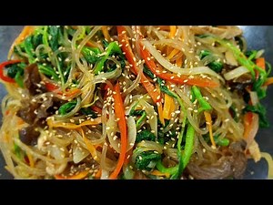 Stir-fried Glass Noodles and Vegetables(Japchae : Korean traditional food)