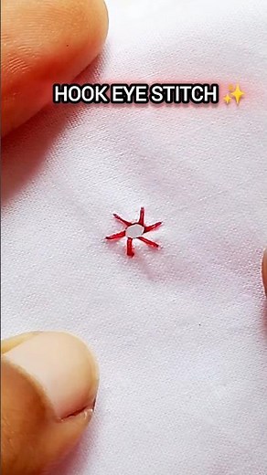Hook Eye Stitch Tutorial 🪡 | Easy Hand Embroidery Trick #shorts