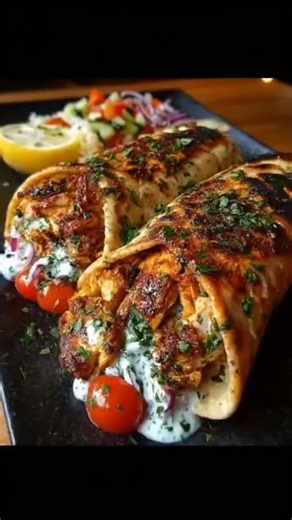 Easy Mediterranean Recipes on Instagram: "Greek Chicken Wrap – full recipe Serves 4 Ingredients For the Greek chicken 500 g boneless, skinless chicken breast (or thighs), sliced 3 tbsp olive oil 2 tbsp lemon juice 3 cloves garlic, minced 1 tsp dried oregano 1/2 tsp paprika 1/2 tsp ground cumin 1/2 tsp salt 1/4 tsp black pepper For the tzatziki sauce 1 cup Greek yogurt 1/2 cucumber, grated and squeezed dry 2 cloves garlic, minced 1 tbsp lemon juice 1 tbsp olive oil 1 tbsp fresh dill or mint, fine