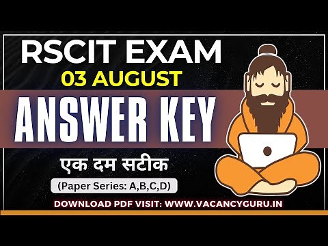 RSCIT answer key 3 August 2025 RSCIT Answer key today RSCIT 3 August 2025 Answerkey RSCIT Exam 2025