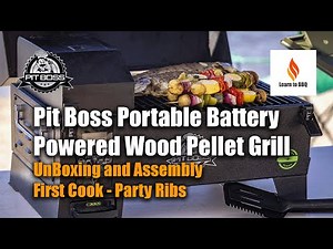 Pit Boss Portable Battery Powered Wood Pellet Grill Unboxing and Assembly - Party Ribs #lowesfinds