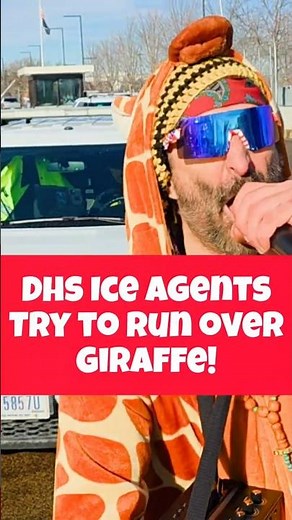ICE Agents try to run over Giraffe!