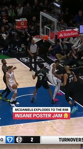 JADEN MCDANIELS ROCKED THE RIM 😤