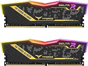 Team Group Tf9D416G3200Hc16Cdc01 Delta Tuf Gaming RGB RAM Memory 16GB (2X8GB) DDR4 U-DIMM 3200MHz PC4-25600 CL16 Non-ECC