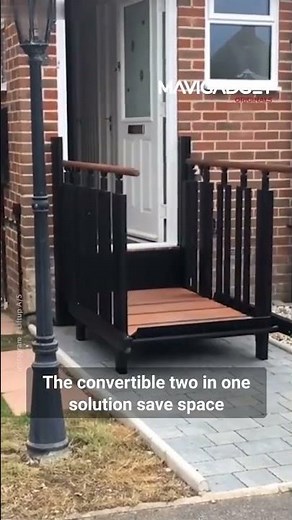This staircase can transform into a wheelchair lift in seconds.