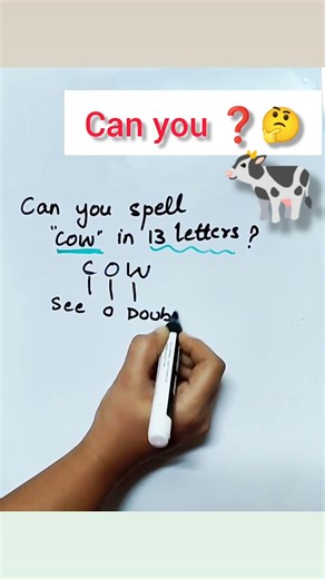 Can you spell cow 🐄in 13 letters?#English grammar#English vocabulary#English#English vocabulary