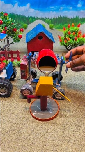 diy mini handpump 🤯 setup with cement mixer project #ytshorts #youtubeshorts