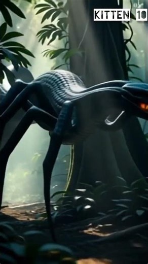 Snake–Spider Hybrid Monster Walking in the Forest | AI Creature Video| Short |rabit journey