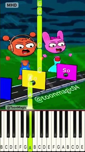PINK and OREN Tried Themselves In The Music Notes Game! ‪@toonmagic04‬ - Piano Tutorial
