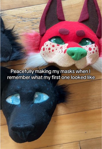 My first one was scary bro 😭 #therianthropy #therian #alterhuman #otherhearted #therianboost #theriangear #therianmask #fyp #blackpanther #handmade #cosplaymask #trendingsound #therianmasks #therianmaskforsale #forsale #funnyvideo