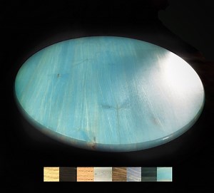Large Aqua Lazy Susan Turntable Teal Home Decor Aqua Centerpiece Teal Wood Round Tray - Etsy