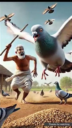 A farmer has many chickens and pigeons 😭 #ai #shorts #hen #pigeon