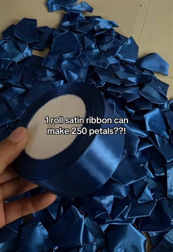 DIY Blue Satin Ribbon Flower Bouquet Tutorial