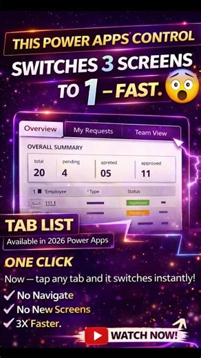 Power Apps Trick 2026: 1 Screen Instead of 3 🤯 Tab List Control
