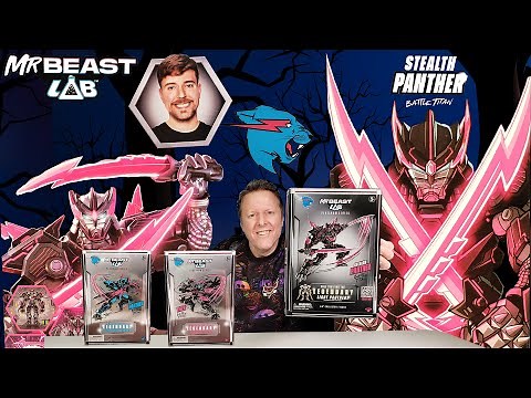 3 MrBeast Lab BATTLE TITANS! New! Stealth Panther! MrBeasts Toy Action Figures!