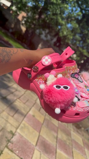 MOST WANTED COLLECTIONS🛍 | Pink is in for every season !! Would you wear these pink bling out crocs ? 👀 💖💕 #customcrocs #blingcrocs #fyp #wedgecrocs #platformcrocs... | Instagram