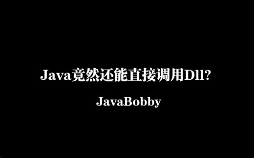 Java竟然还能直接调用Dll?