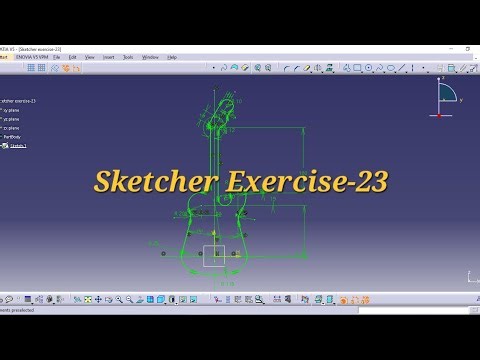 CATIA V5 Sketcher Exercise 23 | Guitar Shape Tutorial | Advanced Sketch Practice