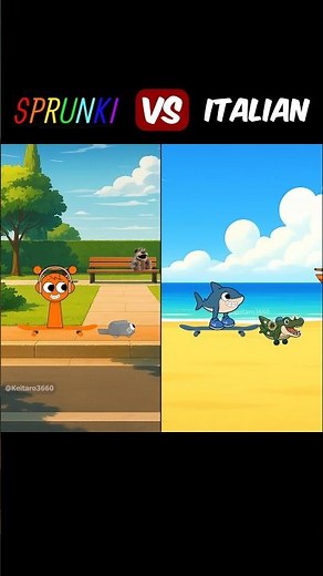 Sprunki vs Italian Brainrot 🦈🐊 Broken Skateboard #sprunki #brainrot