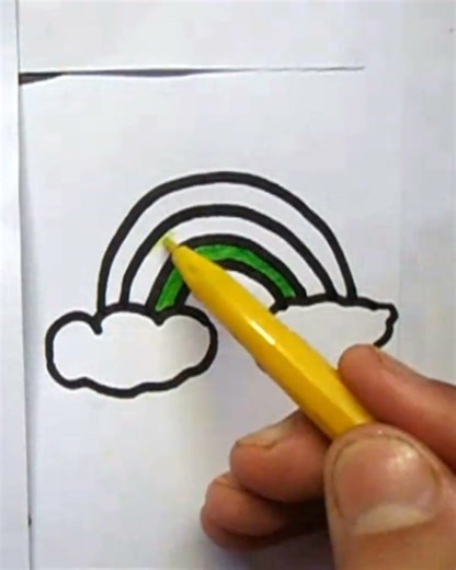 Easy rainbow drawing 🌈✨ll Easy Drawing idea For Beginners ll #art #shorts