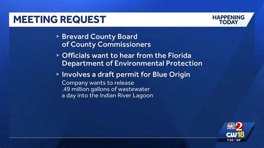 Blue Origin seeks approval to release wastewater into Indian River Lagoon