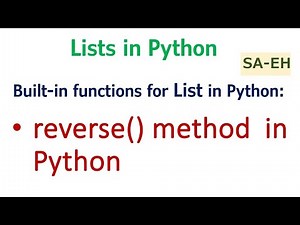 reverse() in Python | List reverse in Python with example | CBSE | List built-in functions
