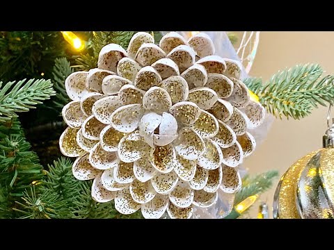 DIY Flower Pistachio Shell Ornament (More Crafts at The Crafty Mom)