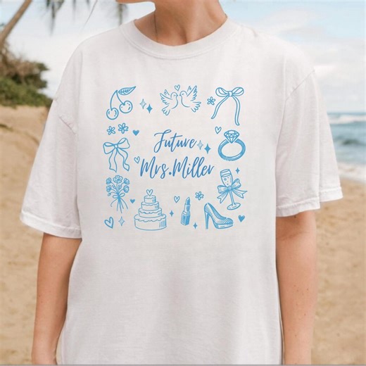 Comfort Colors Mr and Mrs Shirt, Custom Wedding Date Shirt, Matching Honeymoon Gift, Bridal Party Shirts, Couple Wedding Morning Outfit