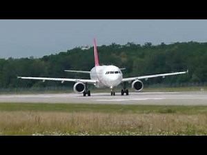 Air Arabia Airbus A320 landing & takeoff at Basel EuroAirport