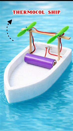 How to Make a Thermocol Boat with Motor #shorts #diy #experiment #boat