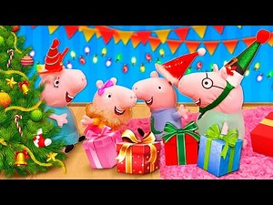 Joyeux Noël avec Peppa Pig🎄 George a fait tomber le repas par terre! Vidéo pour enfant avec jouets