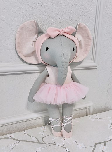Elephant Ballerina Doll Sewing Pattern PDF: DIY Stuffed Animal Toy - Etsy
