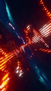 Audio visualization in the form of luminous waves. Vertical looped video