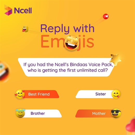 Give your answer by using emoji. #replywithemojis | Ncell
