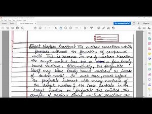 optical model (part B) and Direct reactions