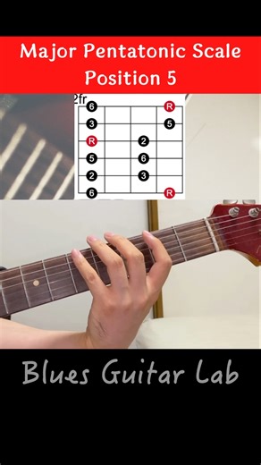 5.8K views · 49 reactions | How to play the major pentatonic scale position 5 #scales #guitarlessons #bluesguitar -  Want to go from zero to Blues improvisation — step by step? BGL’s Beginner Course is built to get you there. No experience needed. Includes lessons with tabs, theory & jam practice.  Try it Risk-Free!  https://linktr.ee/satoshinakamotosglab | Blues Guitar Lab By Satoshi Nakamoto | Facebook