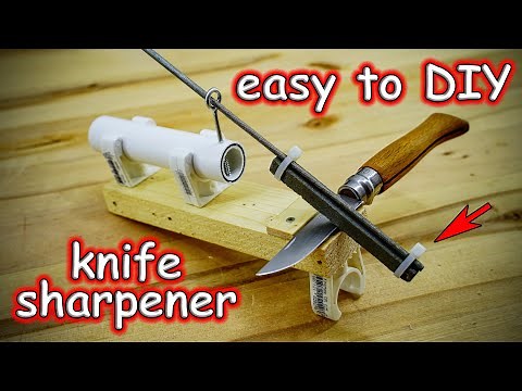 Amazing easy DIY Knife Sharpener from Plastic Pipe and Wooden Rail