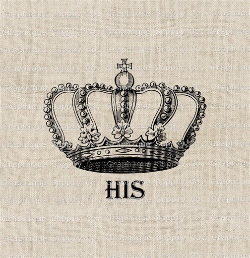 Vintage King Crown HIS PNG Digital Download Royal Clipart - Etsy