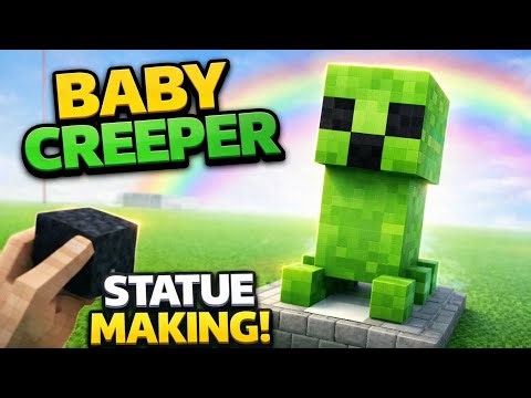 Baby Creeper Statue Tutorial – Easy & Adorable!#BabyCreeper#MinecraftBuild#MinecraftStatue