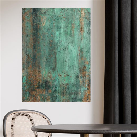 Industrial Copper Oxide Abstract Canvas Wall Art, Oxidized Copper Texture, Modern Industrial Wall Decor | Copper Oxide - Etsy