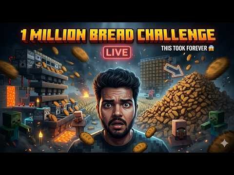 🔴 LIVE 🔥 Can I Make 1,000,000 Bread in Minecraft?