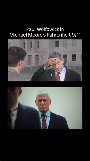 Jordan Yogurt🦍 on Instagram: "Paul Wolfowitz as featured in Michael Moore’s 2004 documentary Fahrenheit 9/11, combing his hair before going on air to discuss the September 11th attacks as the US Deputy Secretary of Defense. . . . #OneBattleAfterAnother #SeanPenn #PaulThomasAnderson #PTA #OBAA"