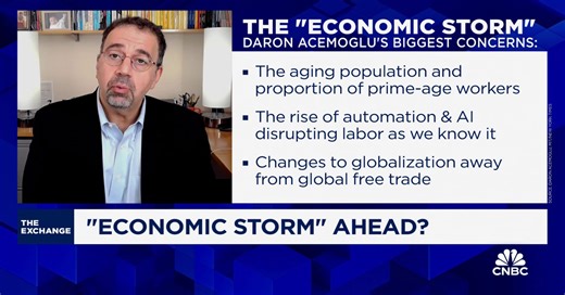 America is unprepared for 'economic storm' caused by AI, says MIT's Daron Acemoglu