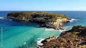 lampedusa most famous beach rabbit island isola dei conigli from above