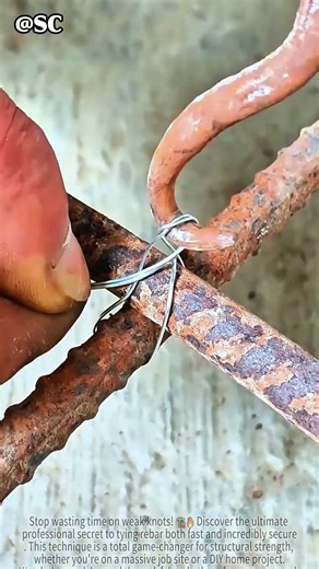 STRONGEST Rebar Tie: Fast & Secure! 🏗️🔥 #construction #lifehacks #shorts