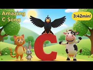 The Letter C Song! 🐱 Learn ABCs, Phonics & 20+ Words 🚗🍪 3D Cartoon Song for Kids 🎵