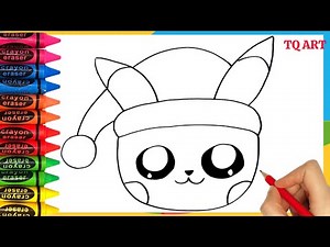 HOW TO DRAW CUTE CHRISTMAS PIKACHU | Drawings For Kids
