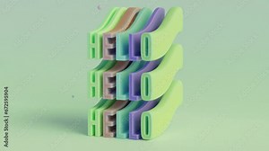 Hello Animation with 3d Typography Motion. Perfect for an opening something animation or for celebration, wishes, events, message, holiday, festival or for social network