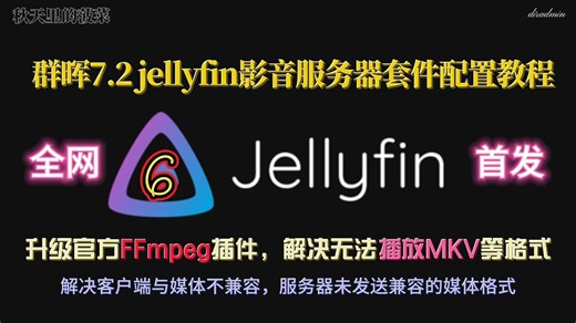 全网首发：群晖7.2jellyfin影音服务器套教程6升级FFmpeg，解决jellyfin报播放MKV错误，该客户端与媒体不兼容，服务器未发送兼容的媒体格式